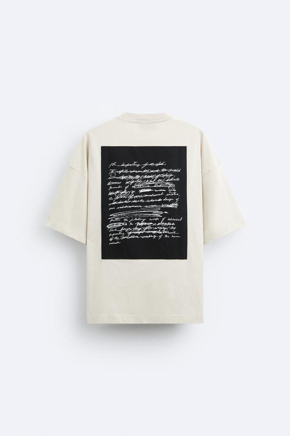 ZARA ФУТБОЛКА С НАШИВКОЙ И ПРИНТОМ, СЕРЫЙ