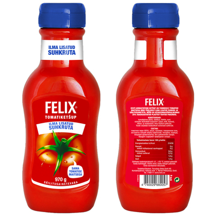 Эстонский кетчуп Felix 970 гр., без САХАРА, без консервантов