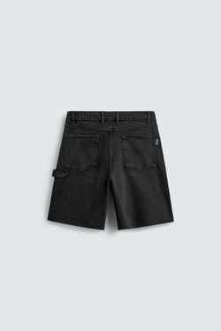 ZARA ШОРТЫ КАРГО СВОБОДНОГО КРОЯ, ЧЕРНЫЙ