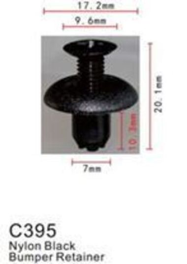Клипса для крепления внутренней обшивки а/м Тойота пластиковая (100шт/уп.) Forsage клипса C0395(Toyota)
