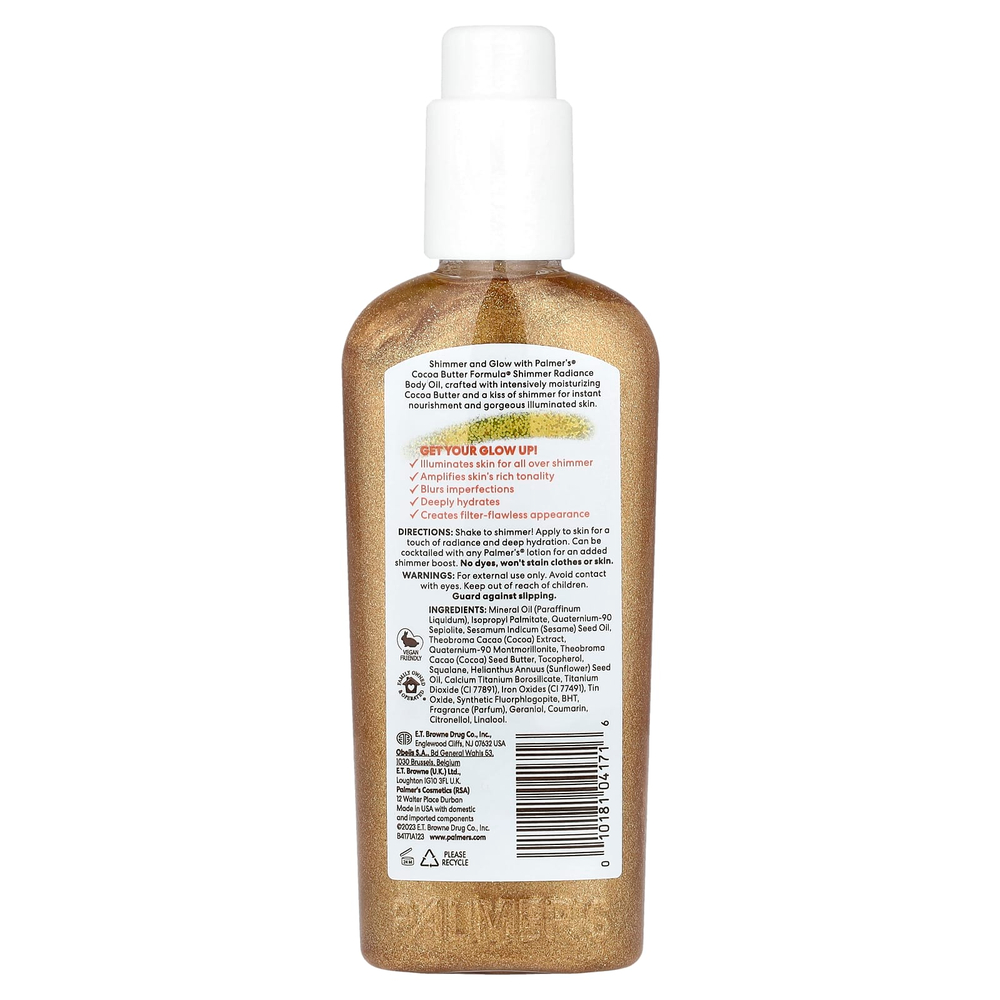 Palmer's, Cocoa Butter Formula® с витамином E, масло для тела с мерцающим сиянием, 150 мл (5,1 жидк. унц.)