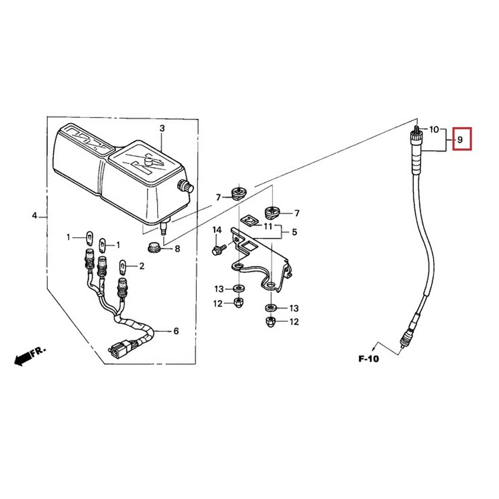 трос спидометра Honda XR250R 44830-KZ9-000