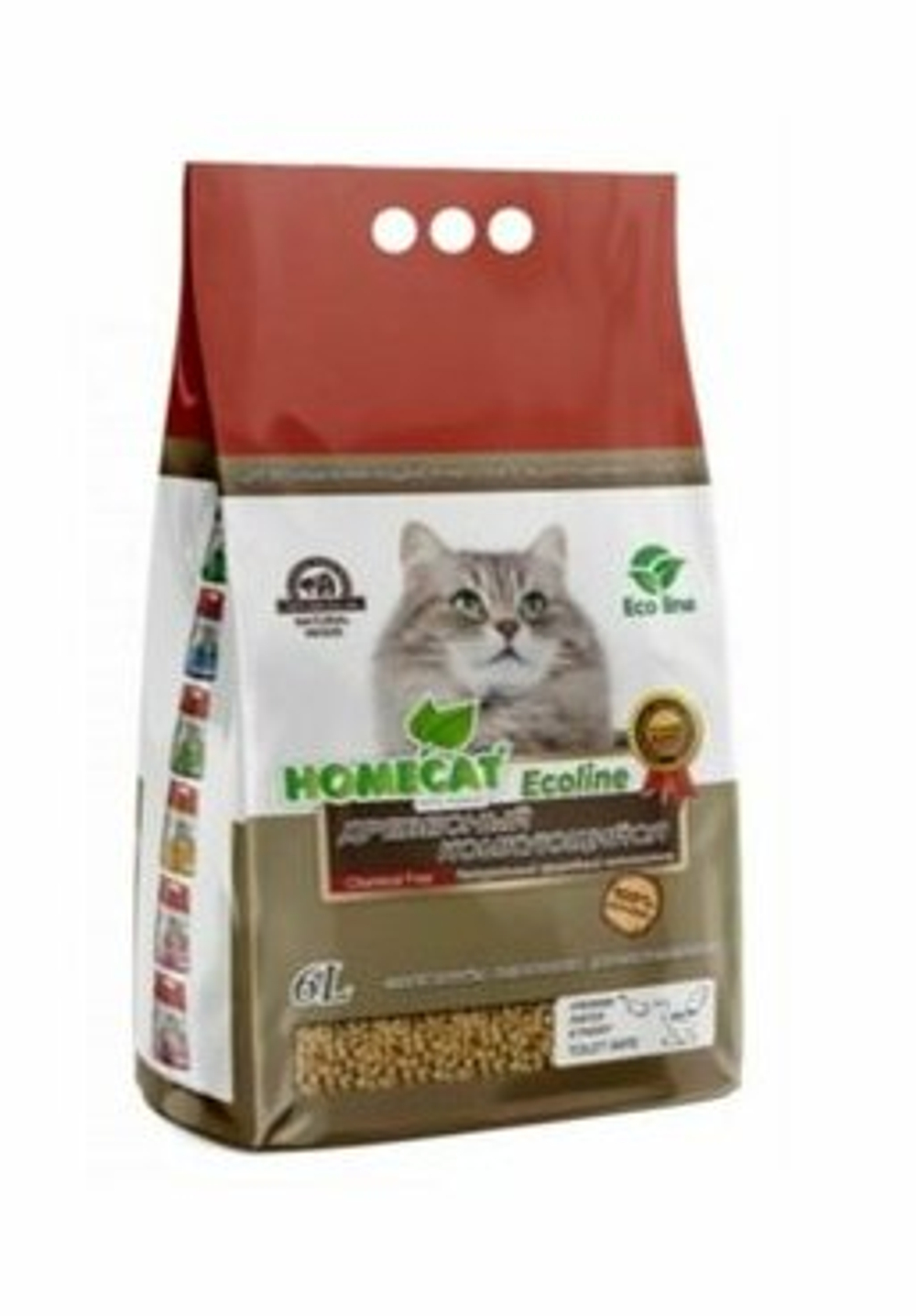 Наполнитель HOMECAT 6 л (2.1кг) древесный, комкующийся