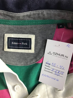 Футболка-поло Eden Park с длинным рукавом, маркировка М, визуально 46/48 размер