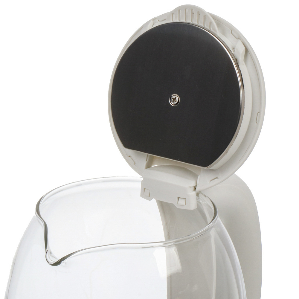 Чайник электрический Lofter, бел, 1.5 л, с подсветкой, 1500 Вт, ск нагр элем, стекло