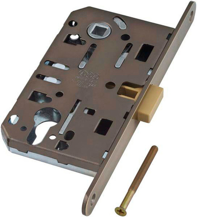 Замок с магнитной защелкой AGB ПОЛАРИС B06103.50.12 (=B04103,=B05103) п/цил бронза с ответ/пл