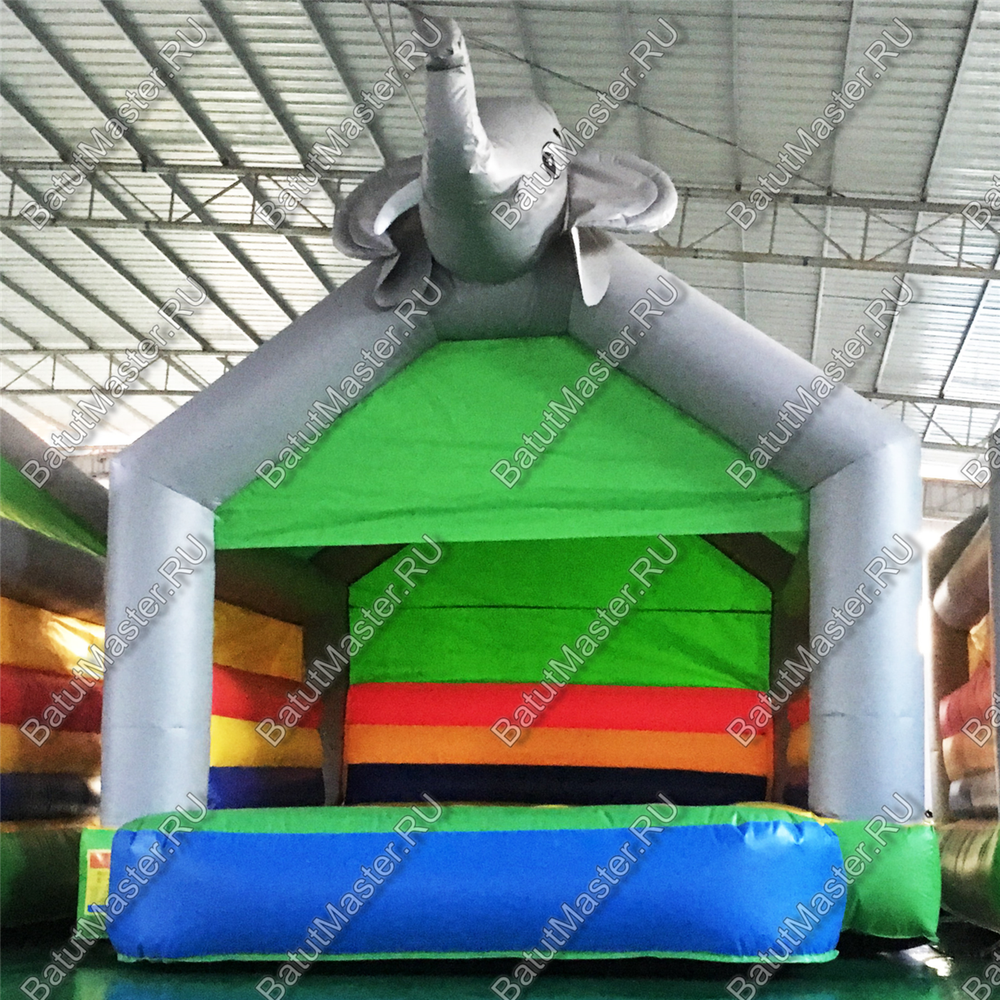 Коммерческий наддувной батут "Слоник - мой друг", 4,5*4,5*3,5 м