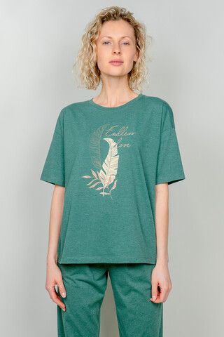 футболка  Е 30014/зеленый меланж