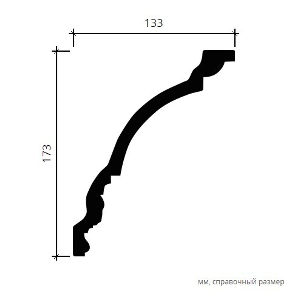 Карниз пенополиуретан, 2000x133x173 мм