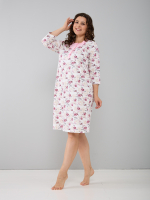 Ночная сорочка С-008/белорозовый-розы