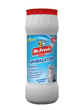 Mr.Fresh Expert 2в1 Порошок Ликвидатор пятен и запаха кошачьих туалетов 500гр. F103