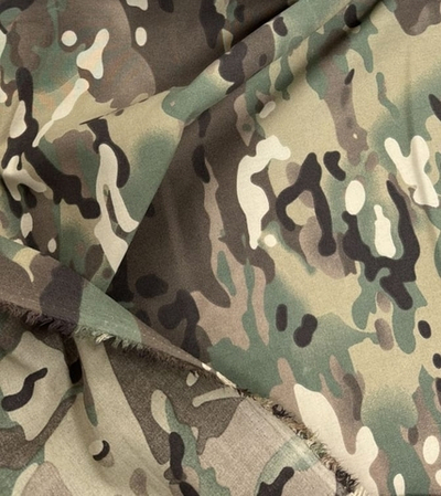 Ткань сорочечная Вискоза камуфляж ВО, 140 г/м2, 20% вискоза, 80% п/э, мультикам
