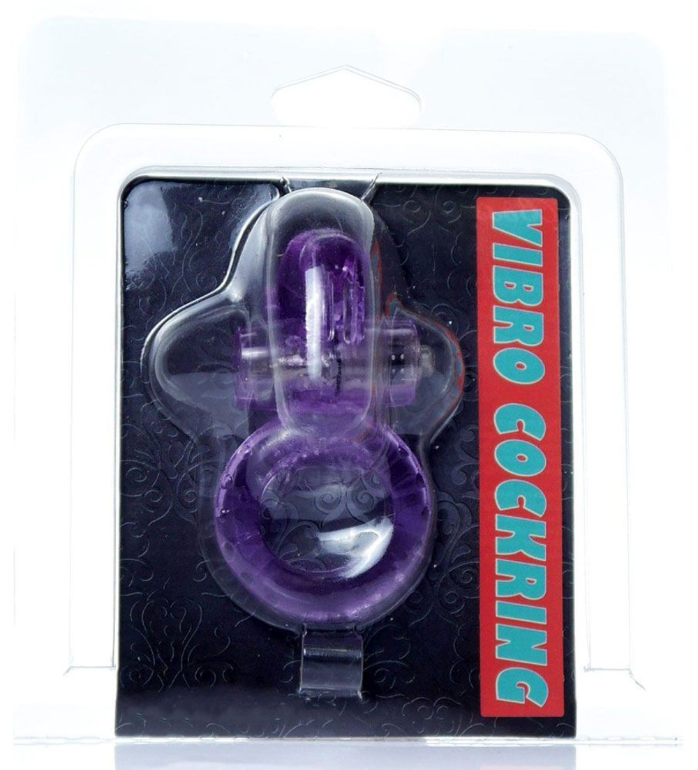 Сиреневое эрекционное виброкольцо с клиторальным зайчиком (Цвет: сиреневый)