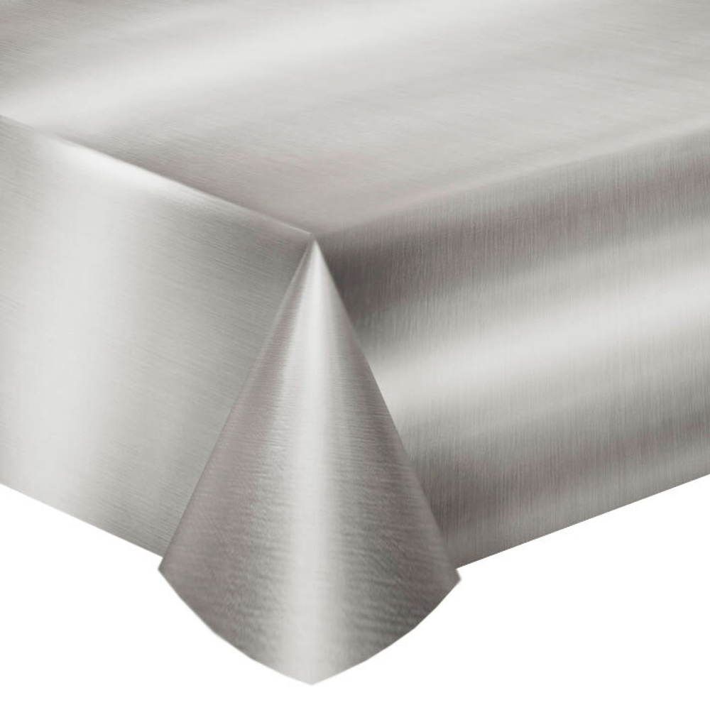 Скатерть фольгированная "Делюкс" Серебро  2,74*1,37 м.