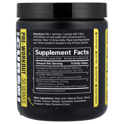 JNX Sports, The Curse!®, предтренировочный комплекс, со вкусом ананаса, 265 г (9,3 унции)