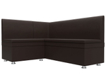 Диван кухонный угловой Уют левый угол, Коричневый, Экокожа, 28385L