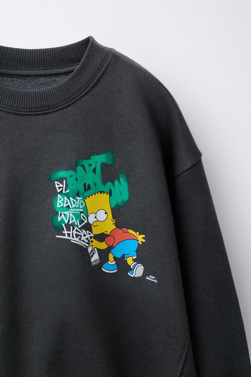 ZARA ТОЛСТОВКА С ПРИНТОМ THE SIMPSONS™ МЭТТА ГРОУНИНГА, ЗЕЛЕНЫЙ/СЕРЫЙ