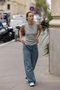 ZARA ТОП ХАЛТЕР В РУБЧИК, СЕРЫЙ МЕЛАНЖ