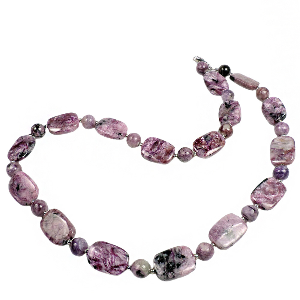 Бусы "Багеты" чароит асс.