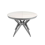 Круглый раздвижной обеденный стол 1119/MC22018DT из мраморной керамики и стали