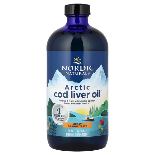 Nordic Naturals, Arctic Cod Liver Oil™, со вкусом апельсина, 1060 мг, 473 мл (16 жидк. унций)