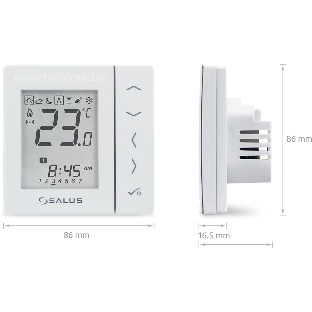 Термостат беспроводной цифровой Salus VS10WRF белый