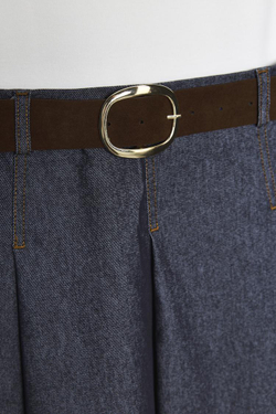 ZARA КОМБИНИРОВАННОЕ ПЛАТЬЕ С РЕМНЕМ, ЭКРЮ/СИНИЙ