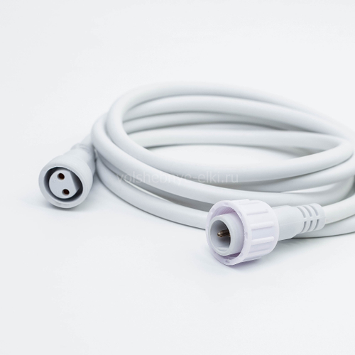 Удлинитель 2 м., для гирлянд 2Pin, мама-папа, белый, ALEDUS