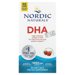 Nordic Naturals, DHA Xtra, клубничный вкус, 60 капсул