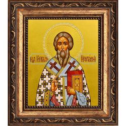 Киприан Карфагенский священномученик епископ. Икона на холсте.