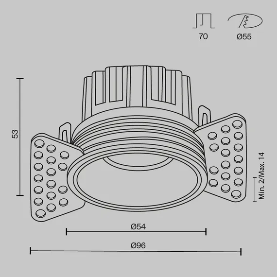 Встраиваемый светильник Раунд / Round 7 Вт 2700 К 50° Technical dl058-7w2.7k-trs-w