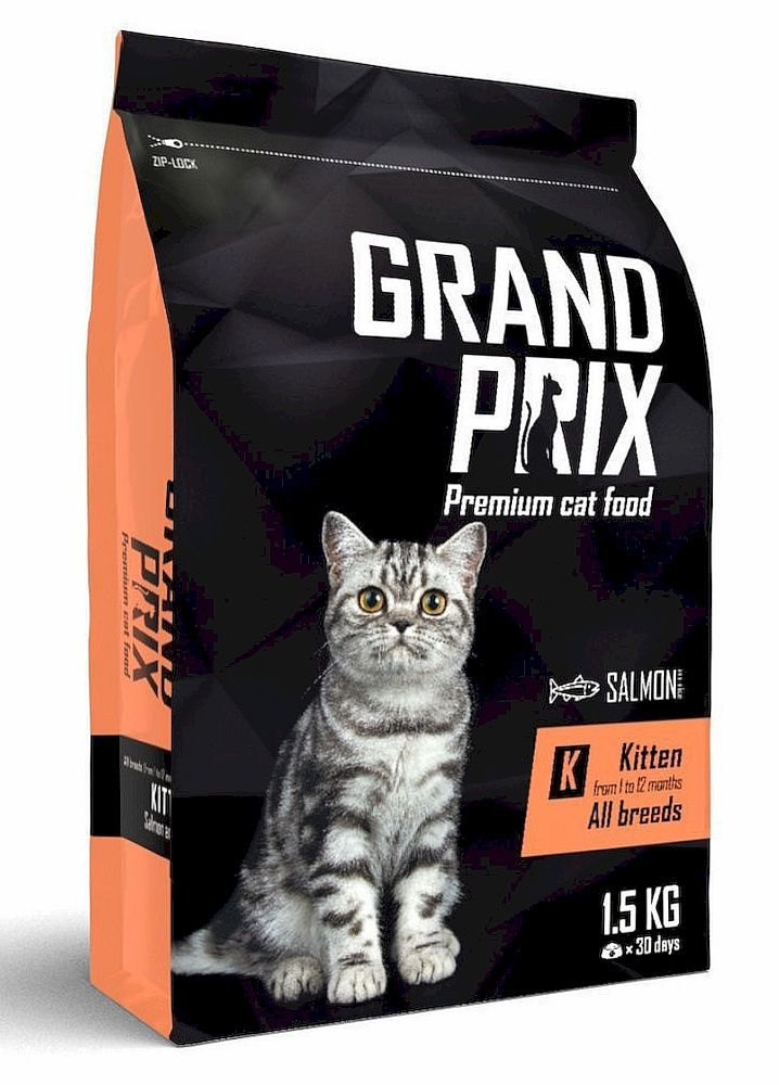 GRAND PRIX. Сухой корм с лососем для котят 1,5 кг