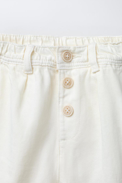 ZARA БРЮКИ С ПУГОВИЦАМИ, ЭКРЮ