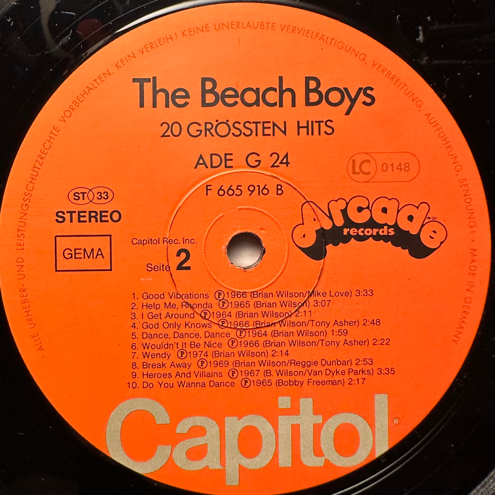 The Beach Boys - 20 Grossten Hits (Германия 1977г.)