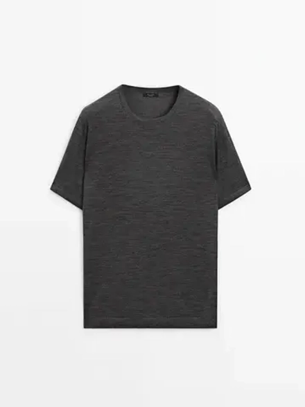 Massimo Dutti Футболка из мягкой ткани, темно-серый