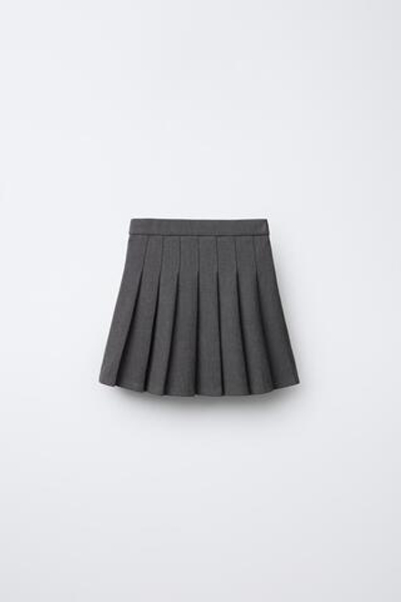 ZARA ЮБКА В СКЛАДКУ, СЕРЫЙ