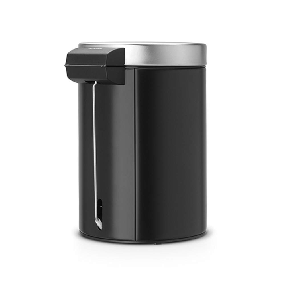 Ведро для мусора Brabantia матовое черное 3л вид сзади