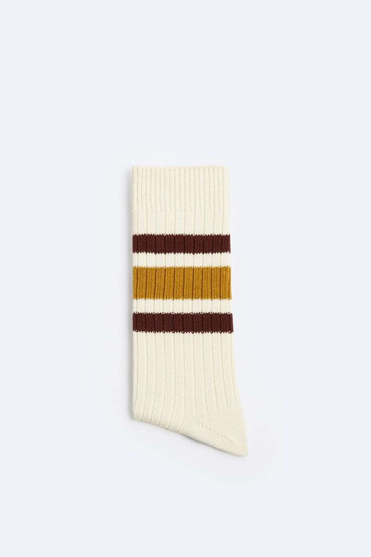 ZARA НОСКИ С ПОЛОСКОЙ, ЦВЕТ ВИНА