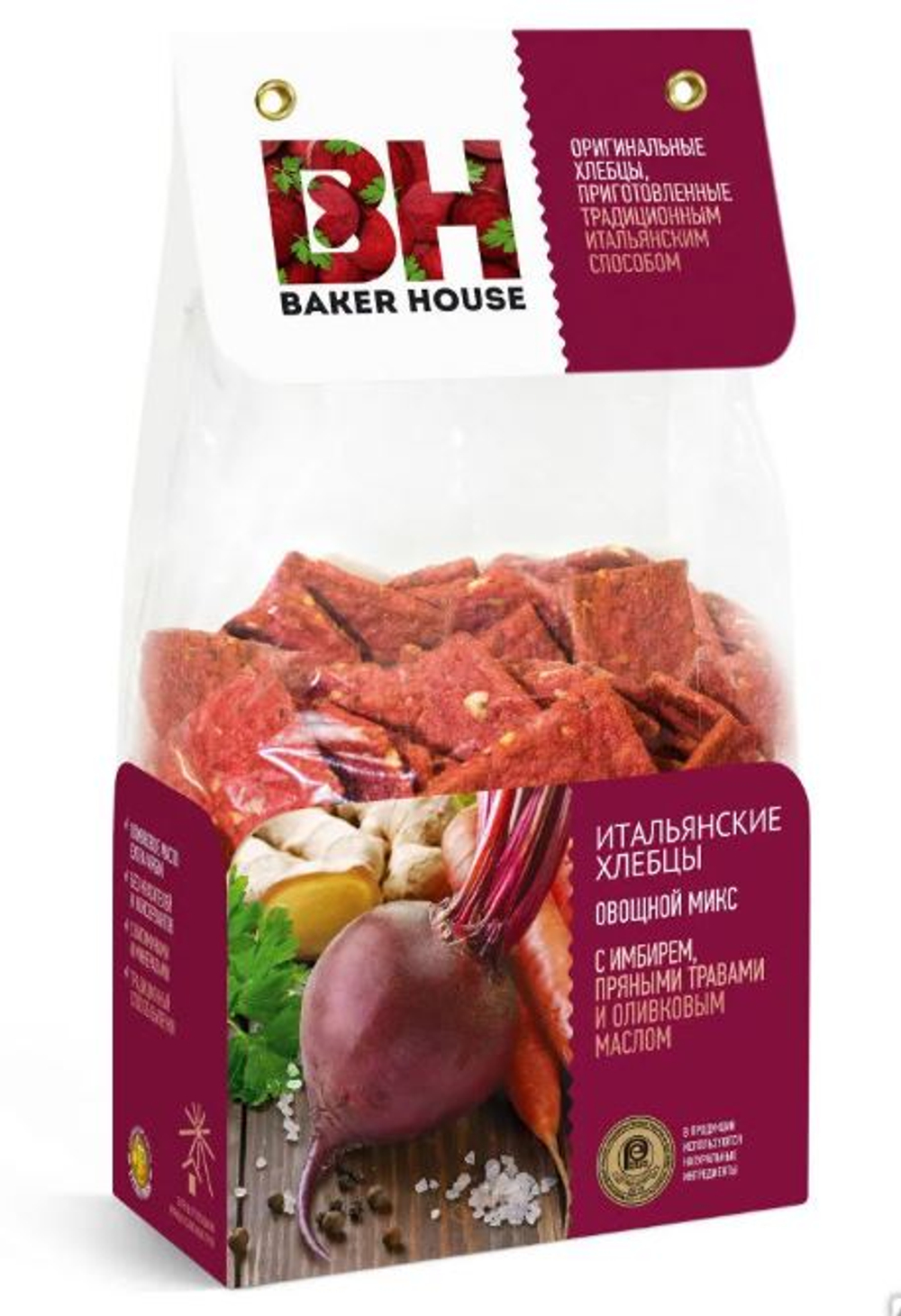 Хлебцы "BAKER HOUSE" С имбирем пряными травами и олив маслом 250 гр