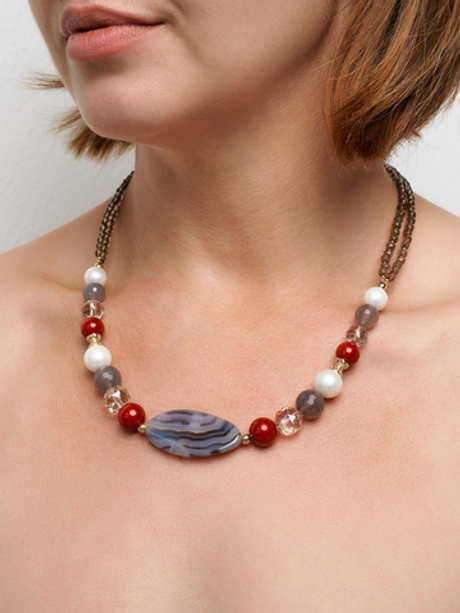 10155561 Колье Роман с камнем