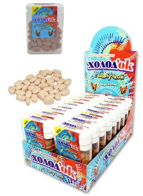 Сахарное драже "Холодок"со вкусом КОЛЫ(с шипучкой), в дисплей боксе, 18*14гр