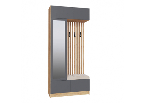 Прихожая Руэлла Центральная секция дуб крафт золотой/графит серый ТЭКС