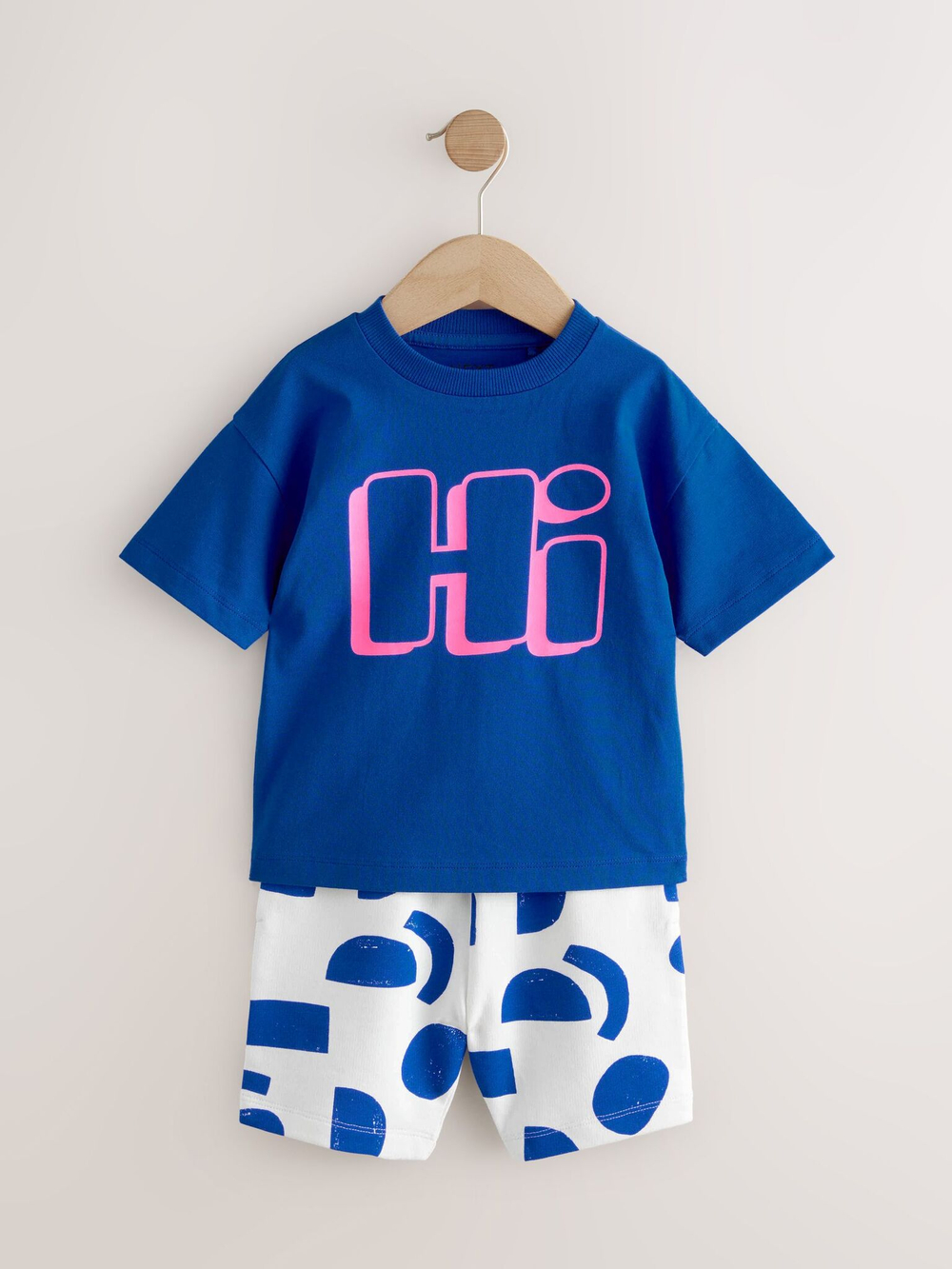 Футболка и шорты в комплекте для мальчика Next AG8-732, Синий, Белый