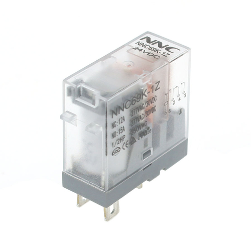 Промежуточное реле 24В DC, 1 контакт 15А, с колодкой