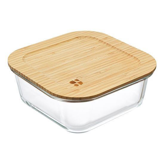 Контейнер для запекания и хранения eco store с крышкой из бамбука, 1100 мл