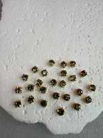 Шатоны 4 мм, Графит в золоте, 25 шт