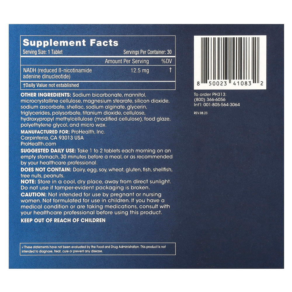 ProHealth Longevity, Energy NADH, 12,5 мг, 30 таблеток