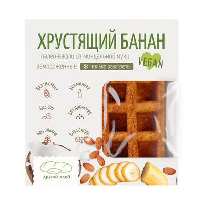 Вафли замороженные "хрустящий банан" "Другой Хлеб", 2 шт., 160 г