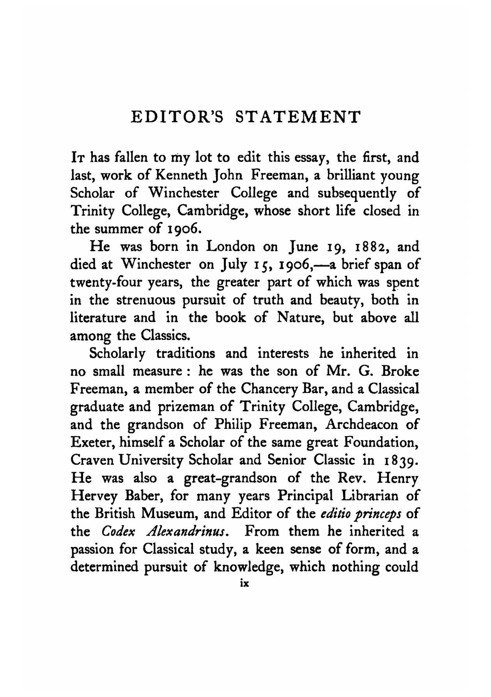 Schools of Hellas: an essay on the practice and theory of ancient Greek education from 600 to 300 B.C. Edited by M.J. Rendall, with a pref. by A.W. Verrall | Kenneth John Freeman