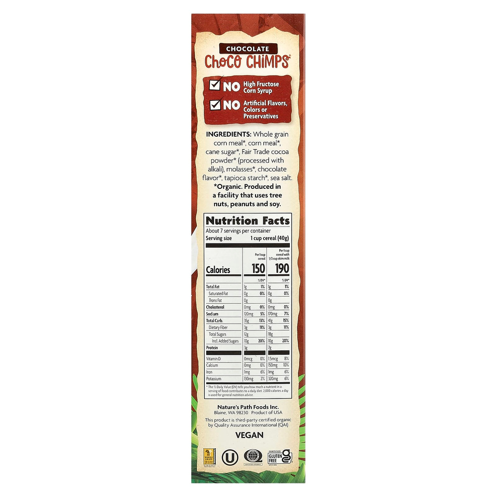 Nature's Path, EnviroKidz, Organic Choco Chimps®, со вкусом шоколада, 284 г (10 унций)